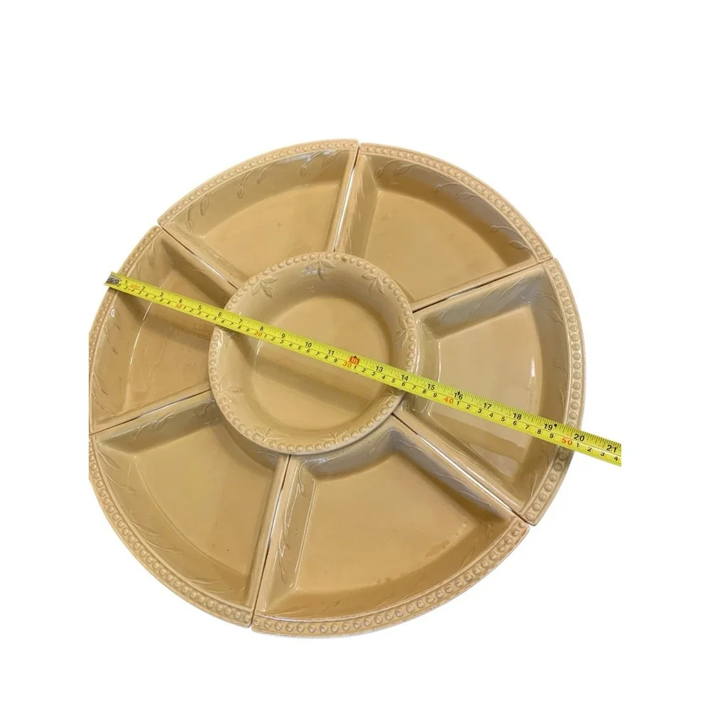 Signature Sorrento Wheat Gold 7 Piece Lazy Susan by Debby Segura 2006 Large 20